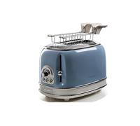 Ariete 155 Tostapane Vintage 2 fette di pane - con pinze - 6 livelli di tostatura - 810 Watt- Acciaio Inox - Linea Vintage - Celeste