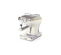 Ariete 1389 Macchina da Caffè Espresso di Design - per Polvere e cialde ESE - filtro 1 e 2 tazze - Montalatte - 850 Watt - Linea Vintage - Beige