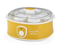 Ariete 617 Yogurella - Yogurtiera Elettrica - 7 vasetti in vetro - 1,3kg di yogurt fatto in casa - 20 Watt - Bianco e Giallo