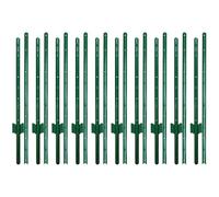 ARIFARO 10 Pali di Recinzione Robusto in Metallo, 185cm / 6ft, Verde, Confezione da 10, Palo a U da Giardino per Recinzione in Filo d'acciaio per Cortile, Filo da Esterno