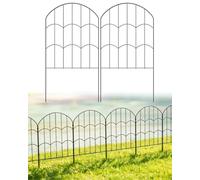 ARIFARO Recinzione da Giardino in Metallo, 61cm A x 33cm L, Lunghezza Totale 8,25 m, 25 Pannelli, Barriera per Piccoli Animali, Bordo Decorativo per Cortile e Giardino