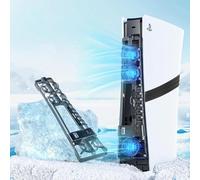 AriKroii Accessori di Raffreddamento per PS5 Pro/PS5 Slim Ventola di Raffreddamento con Luce LED e Velocità Regolabile,Rilevamento Automatico Della Temperatura,Porta USB Extra