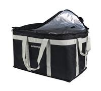 Arineng Borsa termica per la consegna del cibo, borsa termica per pasti freddi, piastra di base integrata, per cibo caldo e freddo, trasporto commerciale di catering, 58,4 x 35,6 x 38,1 cm, Nero , 23
