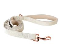 ARING PET Guinzaglio e collare per cani in velluto, fatto a mano, resistente, bianco, guinzaglio da matrimonio per cani di piccola e grande taglia