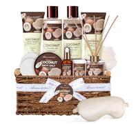 ArioseMonde - Cesti regalo per il benessere da donna, set regalo da bagno in cocco per donne, include bagnoschiuma, doccia a vapore, bagno