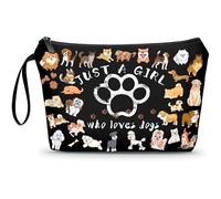 ARIOSEY Regalo per mamma cane per donne, Just a Girl Who Loves Dogs, piccola borsa cosmetica per cani, regali per gli amanti dei cani, regali a tema cane, regali di compleanno per donne sua migliore