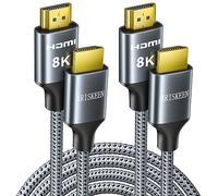 ARISKEEN Cavo HDMI 8K 1M 2Pack, Cavo HDMI 2.1 Intrecciato in Nylon ad Alta Velocità da 48 Gbps, Supporta 8K@60HZ, 4K@120Hz, Compatibile con PS4/5 TV Monitor Blu-ray Soundbar