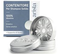 Arista Porta Saponetta da Viaggio Metallo, Contenitore Shampoo Solido in Alluminio con Coperchio e Supporto di Scolo, Ermetico, Resistente, Compatto e Portatile per Campeggio, Palestra o Bagno