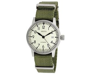 Aristo 3H41 - Orologio da polso da uomo, cinturino in tessuto colore verde