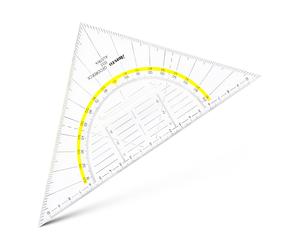 Aristo AR1555/2 Set Square with Fixed Grip (Hypotenuse 22.5 cm, Ink Nubs, Facet