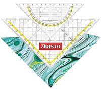 Aristo AR18102B Set 3 in 1 - Triangolo TZ AR1650/2 & Geodtriangolo AR1552 con custodia protettiva Geocover (triangoli con piedini a inchiostro, geocover con fori e chiusura magnetica), verde mistico