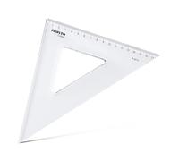 Aristo AR23425 College - Triangolo 45° (ipotenuse 25 cm, bordi e sfaccettature, plastica), trasparente