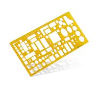 Aristo AR5063 Stencil per mobili da architetto (1:50, esposizione di piani di arredamento, gommini di inchiostro, plastica PET dimensionalmente stabile), arancione/trasparente