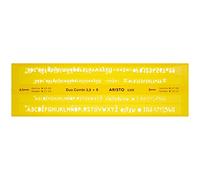 Aristo AR5305 - Stencil per scritta, 3,0 mm e 5,0 mm, con doppia scritta diritta (plastica PET stabile), colore: arancione/trasparente