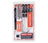 Aristo AR64154 mg1 Pro - Set di 8 penne stilografiche (3 penne a inchiostro mg1 Pro, tratto 0,2/0,3/0,5 mm, matita fine 0,5 mm, con mine di ricambio, adattatore circolo, gomma, cartuccia da disegno,
