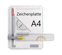 Aristo AR70442 - Tavola da disegno Geo-Board (formato A4, in plastica resistente agli urti, con triangolo a scatto rapido AR7090), colore: Bianco