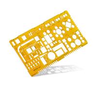 Aristo Architektur Werkschablone 2 (1:50, Darstellung von Grundrissen und Isolierschichten, formstabiler PET-Kunststoff) orange-transparent