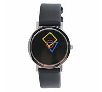 Aristo Bauhaus Donna Orologio Acciaio Inossidabile 4D86S pelle Nero