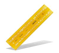 Aristo Isonorm - Stencil centrale dritto (5,0 mm, profilo H, tipo B, plastica PET indeformabile), colore: arancione/trasparente