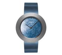 Aristo Orologio da donna in titanio, al quarzo, cinturino in titanio blu e quadrante blu spazzolato con frontale in vetro minerale, prodotto in Germania