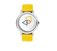 Aristo - Orologio da polso da donna in stile Bauhaus in diverse combinazioni di colori - 100 anni Bauhaus Jubliäum - Made in Germany, Bianco con nastro giallo, cinghia