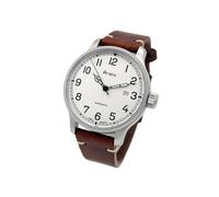 Aristo Vintage Marine Automatic 3H215A - Orologio da 42 mm dal design classico - SW200-1 automatico - quadrante argento chiaro - vetro zaffiro - fondello - cinturino in pelle vintage - Made in Germany