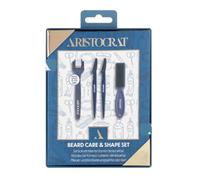 Aristocrat Beard Care & Shape Set for Men - Beard Roller, Beard Brush & Beard Shaping Razors, Men's Beard Grooming Kit, Beard Styling & Maintenance Gift Set