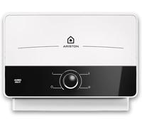 Ariston Aures SM, thermos elettrico istantaneo, scaldabagno verticale, garanzia totale 3 anni, dimensioni: 17,8 x 30,4 x 9,8 cm, colore bianco e nero, realizzato per essere installato in Spagna