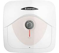 Ariston Dune RS - Scaldabagno Elettrico 10 Litri 36x30x36, Boiler Elettrico con Display LED per Controllo Temperatura, Installazione in Italia Sopralavello Beige 220V