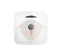 Ariston Dune RS - Scaldabagno Elettrico 15 Litri 36x34x36, Boiler Elettrico con Display LED per Controllo Temperatura, Installazione in Italia Sopralavello Beige 220V