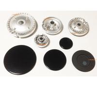 ARISTON INDESIT SPARTIFIAMMA + BRUCIATORI CUCINA GAS NERO LUCIDO 4 FUOCHI S 2723