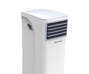 Ariston Mobis 8- Condizionatore Portatile con Tubo 8000 Btu 34,5x38x70,3 e Telecomando, Pinguino Raffreddamento Rapido e Ventilazione, Climatizzatore Fino a 25mq, Aria Condizionata