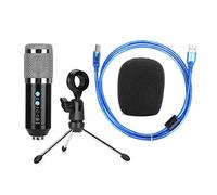 Arithmetix Microfono a condensatore USB Supercardioide Treppiede da tavolo MIC Angolo regolabile Apparecchiatura di registrazione ad alta sensibilità Lega di alluminio Colore dorato per (Plata)