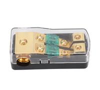 Arithmetix Portafusibile Mini ANL a 3 vie Blocco di distribuzione dell'alimentazione Lega di rame 60 Amp preinstallato Ingresso indicatore 0/2/4 AWG Uscita 4/6/8 AWG per amplificatore audio (2 vías)