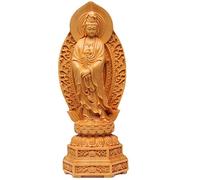 Aritjt Guan Yin Statue in piedi sul loto Feng cinese Shui Sculpture Quan Yin Figurina dea asiatica Decorazione buddista Buddha