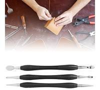 Aritynu Set di Strumenti per Intaglio della Pelle, Kit di Stilo a | Punta Conica per Impronte di Linee Dettagliate, Cucchiai Profondi e Poco Profondi per Lavori con le Ombre, estremità della