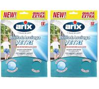 Arix | 1 Brilla&Asciuga per Vetri, 32x30 cm, Panno in Microfibra per Vetri, Panno Anti Aloni e Impronte, Asciugatura Extra rapida, 1 Pezzo (Confezione da 2)