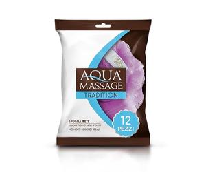ARIX | 12 Spugne Rete Bagno e Doccia della Linea Aqua Massage Tradition, Spugna Morbida Trama a Rete, Spugna Peeling Delicato, Anticellulite, Riattiva la Microcircolazione, Spugna Relax - 12 Pezzi