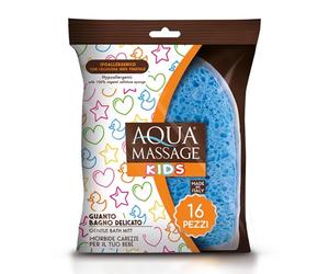 ARIX | 16 Guanti Ipoallergenici Per Il Corpo della Linea Aqua Massage Kids, Guanto Spugna Detersione Delicata, In Spugna Idrofila e Cellulosa Vegetale, Bagnetto Bimbi - 16 Pezzi