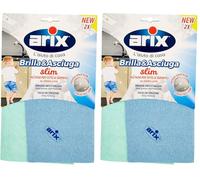 ARIX | 2 Panni Brilla&Asciuga slim, 29x29 cm, Panno Multiuso per Tutte le Superfici, Asciuga Senza Aloni, Riumove Lo Sporco In Profondità, Panno Cucina Assorbente - 2 Pezzi (Confezione da 2)