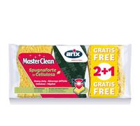 ARIX | 3 Spugne Abrasive In Cellulosa Vegetale della Linea MasterClean con Trattamento Antibatterico e Antigrasso, Spugne per Puliza Sporco Ostinato, Spugne Cucina, 3 Pezzi - Made In Italy