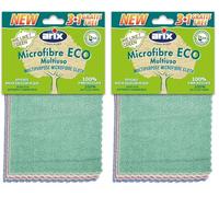 Arix | 4 Panni in Microfibra Riciclata Multiuso della Linea We Like Green, 30x30 cm Panni in Microfibra Colorati per Tutte le Superfici, Per Pulire e Spolverare, 4 Pezzi (Confezione da 2)