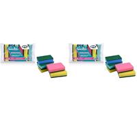 ARIX | 6 Spugne Abrasive Colorate SpugnaForte della Linea Splendelli, Spugne Multiuso per Lo Sporco Ostinato, 6 Pezzi - Made In Italy (Confezione da 2)
