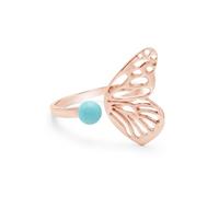 Arizona, anello aperto con farfalla turchese in argento Sterling 925, anello regolabile con pietre preziose per la festa della mamma, regalo per lei, S 1/2, Pietra preziosa., Turchese