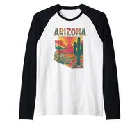 Arizona Flag t-Shirt - Arizona AZ State Pride Maglia con Maniche Raglan