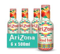 Arizona, Iced Tea Peach, Deliziosa Bevanda alla Pesca, Gusto Dolce e Delicato, Ideale da Gustare Freddo in Ogni Momento, Senza Aromi o Conservanti Artificiali, 6 Bottiglie PET da 500 mL