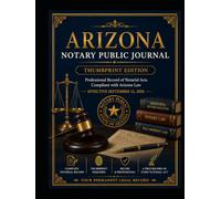 Arizona Notary Public Journal: Thumbprint Edition - Professional Record of Notarial Acts Compliant with Arizona Law Effective September 12, 2026