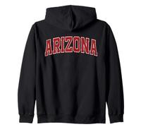 Arizona Retro Rosso Vintage Testo Felpa con Cappuccio