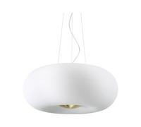 Sospensione Moderna Arizona Vetro Bianco 5 Luci Gx53 9W 3000K Luce Calda