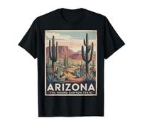 Arizona Vintage Desert Landscape Grand Canyon State Maglietta